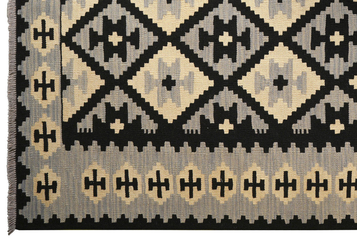 PersaTepp Teppich Kelim Gashgai grau B/H/L: ca. 173x1x240 cm Kelim Gashgai - schwarz/grau (240,00/173,00/1,00cm) - PersaTepp