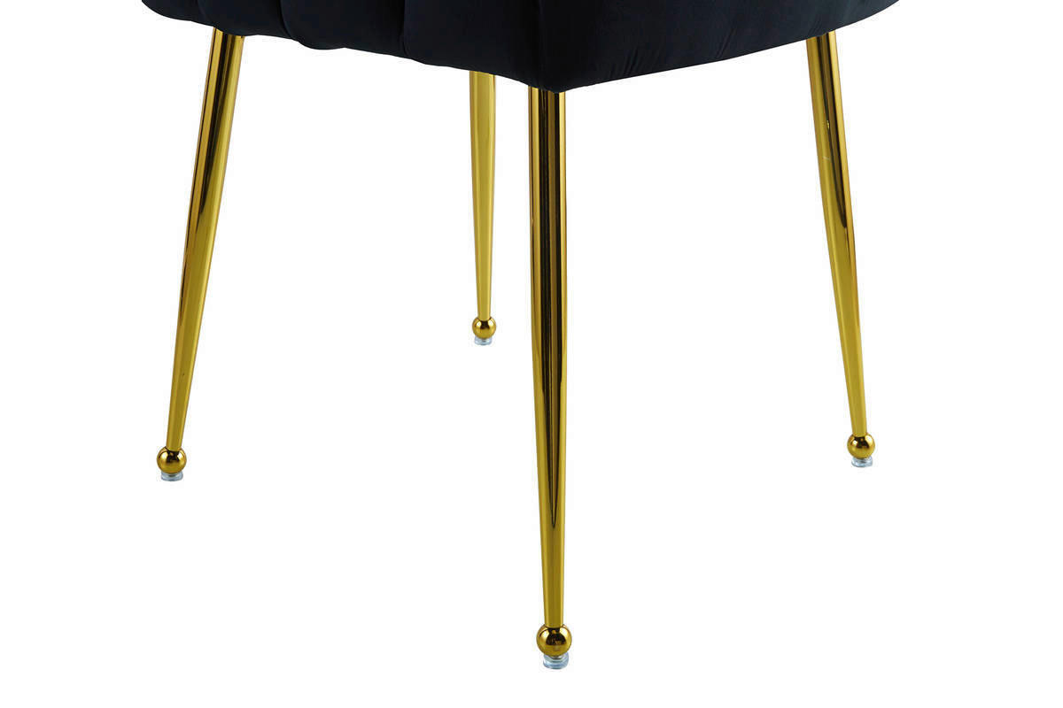 Stuhl Mucha 101 schwarz Microfaser B/H/T: ca. 59x85x56 cm Mucha 101 - gold/schwarz (59,00/85,00/56,00cm) - 360 Living