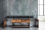 Tv-lowboard Mood Old Wood Nachbildung Beton Dunkel Optik B/h/t: Ca. 180x65x44 Cm Mood - (180,00/65,00/44,00cm)