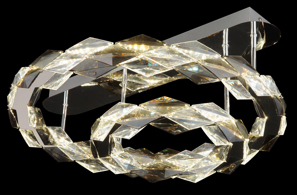 GLOBO LED-Deckenleuchte transparent Chrom Rauch Acryl Metall H/D: ca. 24x55 cm KARILION - Rauch/Chrom (55,00/24,00cm) - GLOBO