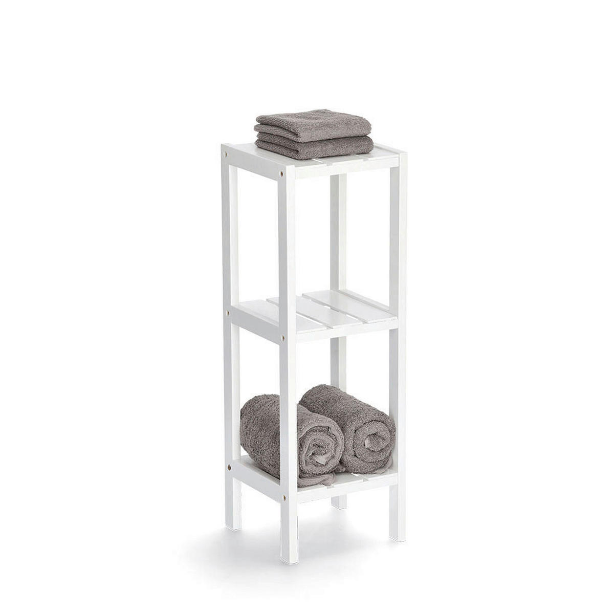Zeller Standregal weiß MDF B/H/L: ca. 22x65x22 cm Standregal_mit_3_Ablagen - weiß (22,00/22,00/65,00cm) - Zeller