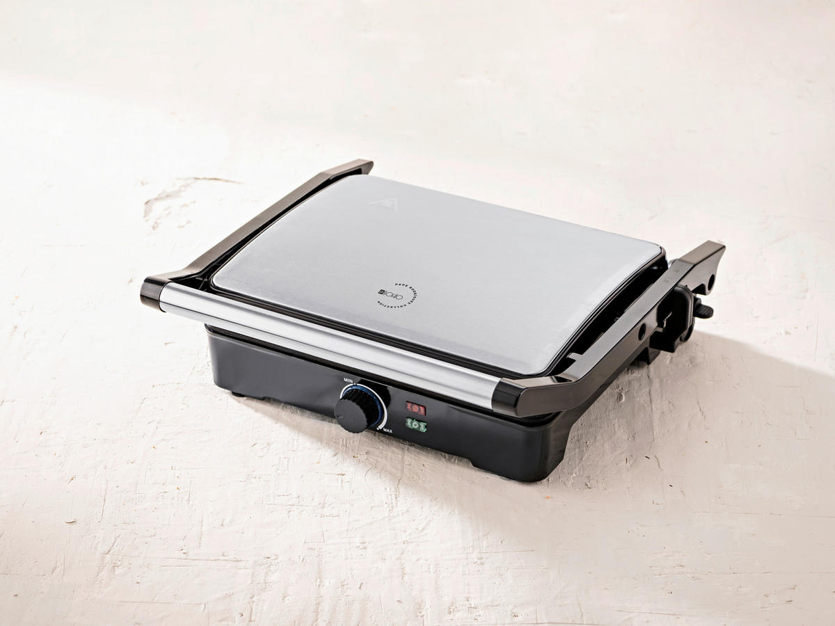 BERGNER Kontaktgrill silber B/H/L: ca. 15x37x38 cm EL BOHIO - schwarz/silber (38,00/15,00/37,00cm) - BERGNER