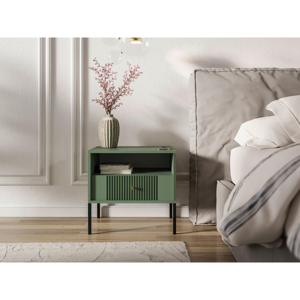 Thumbnail - Nachtkonsole ISEO grün B/H/T: ca. 54x50,5x39 cm