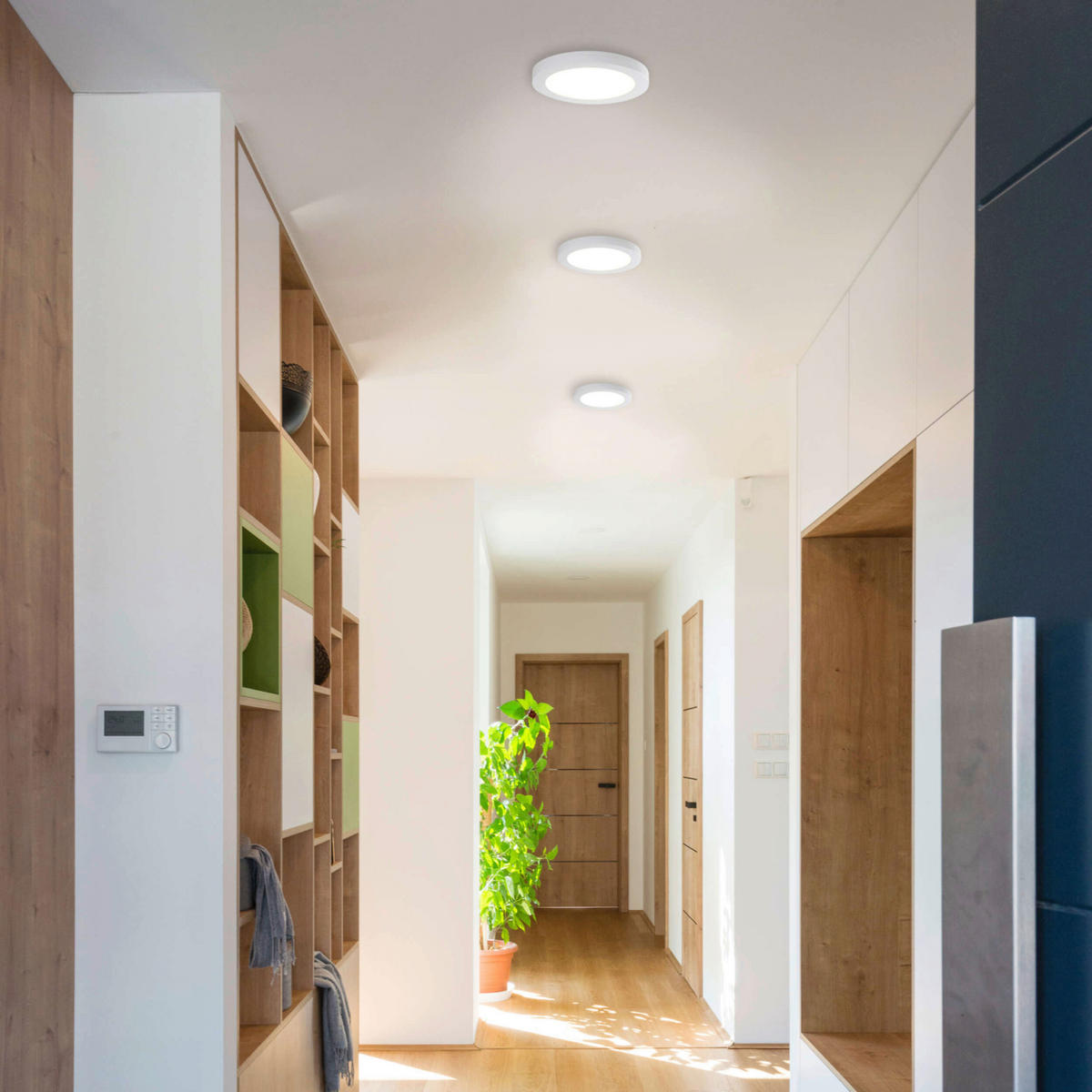 Näve Leuchten LED-Deckenleuchte weiß Metall Kunststoff B/H/T/D: ca. 17x1,9x17x17 cm BONUS - weiß (17,00/1,90/17,00cm) - Näve Leuchten