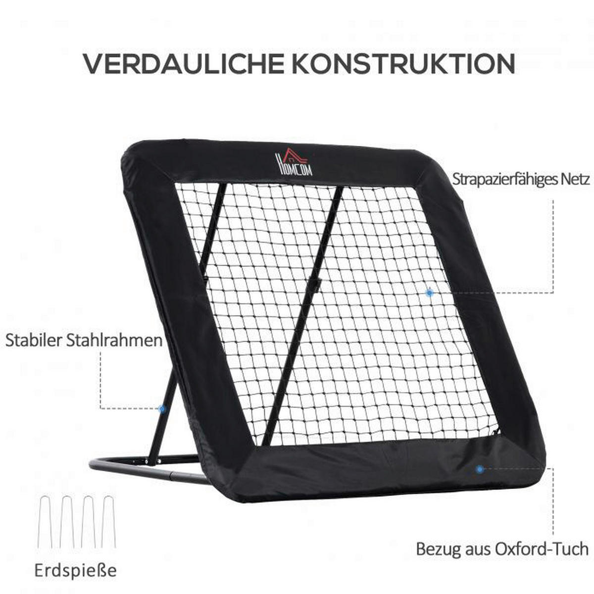 HOMCOM Rebounder mit Bodennagel schwarz B/H/L: ca. 118x120x128 cm Rebounder - schwarz (128,00/118,00/120,00cm) - HOMCOM