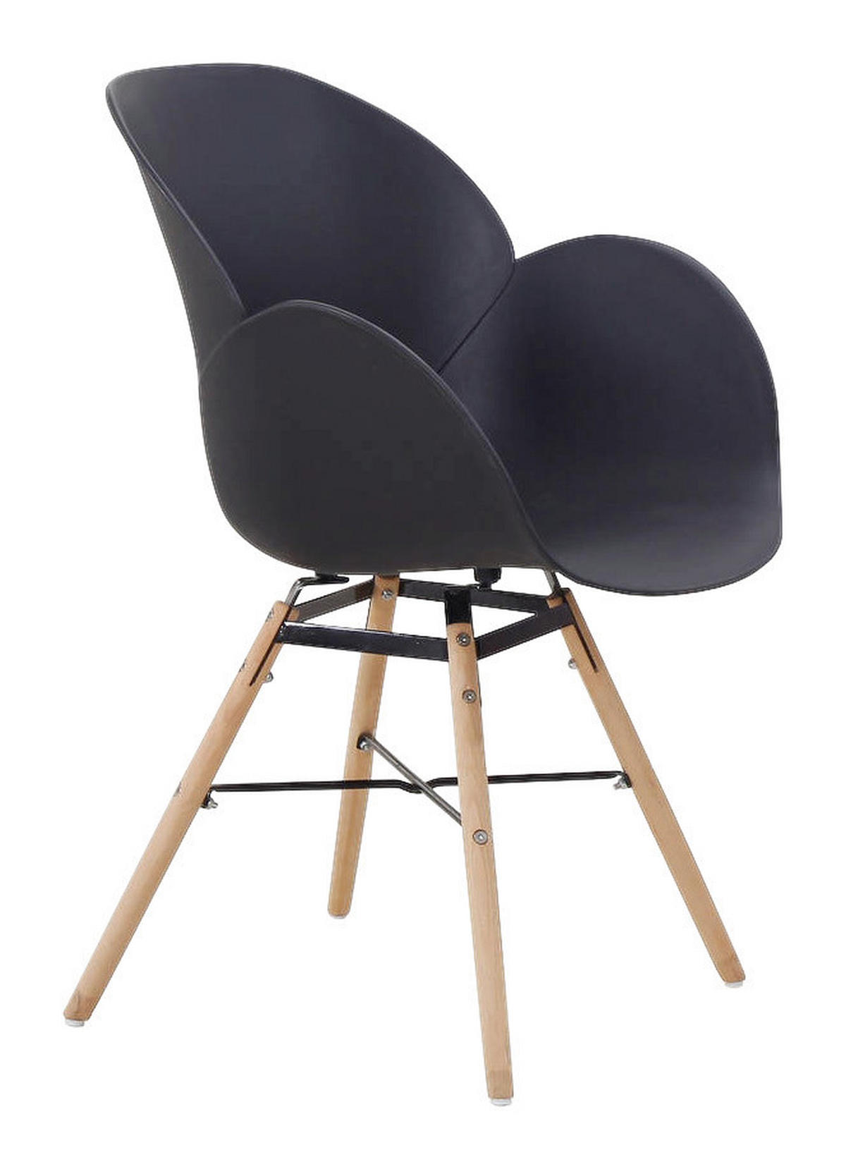Stuhl Amalia 100 2er schwarz Kunststoff B/H/T: ca. 59x83,5x57,5 cm Amalia 100 2er - Eiche/schwarz (59,00/83,50/57,50cm) - 360 Living