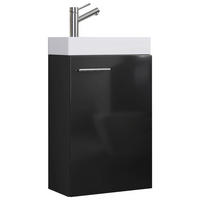 Waschplatz Slito schwarz weiß B/H/T: ca. 41x68x22 cm Slito - weiß/schwarz (41,00/68,00/22,00cm) - VCM Möbel