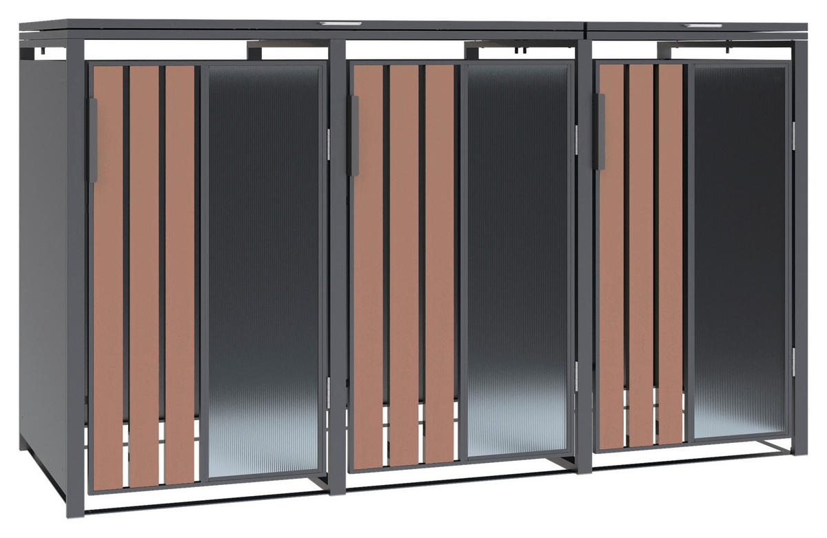 Westmann Mülltonnenbox Status anthrazit B/H/L: ca. 198x116x80 cm Status - anthrazit (80,00/198,00/116,00cm) - Westmann