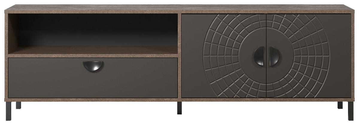 Lowboard Fusion Eiche dunkel Nachbildung bronze Optik B/H/T: ca. 183x55x40 cm Fusion - Eiche/bronze (183,00/55,00/40,00cm)