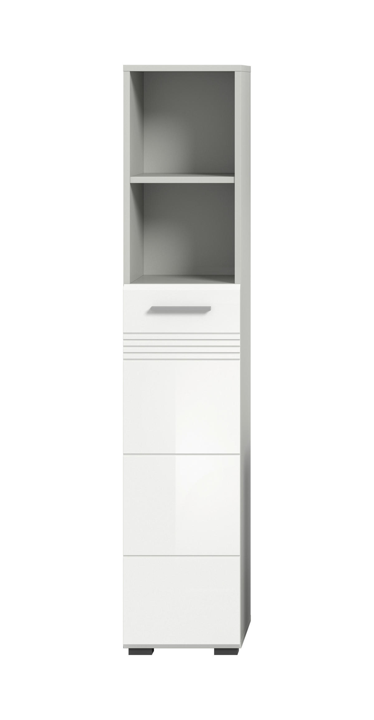 Hochschrank Copa hellgrau weiß Hochglanz B/H/T: ca. 30x150x30 cm Copa - hellgrau/weiß (30,00/150,00/30,00cm) - xonox.home
