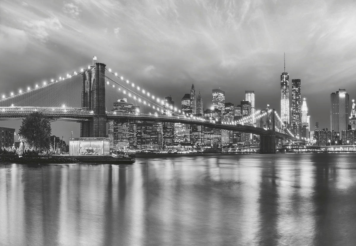 Komar Fototapete Brooklyn B/W 8-934 B/H: ca. 368x254 cm Brooklyn B/W 8-934 - (368,00/254,00cm) - Komar