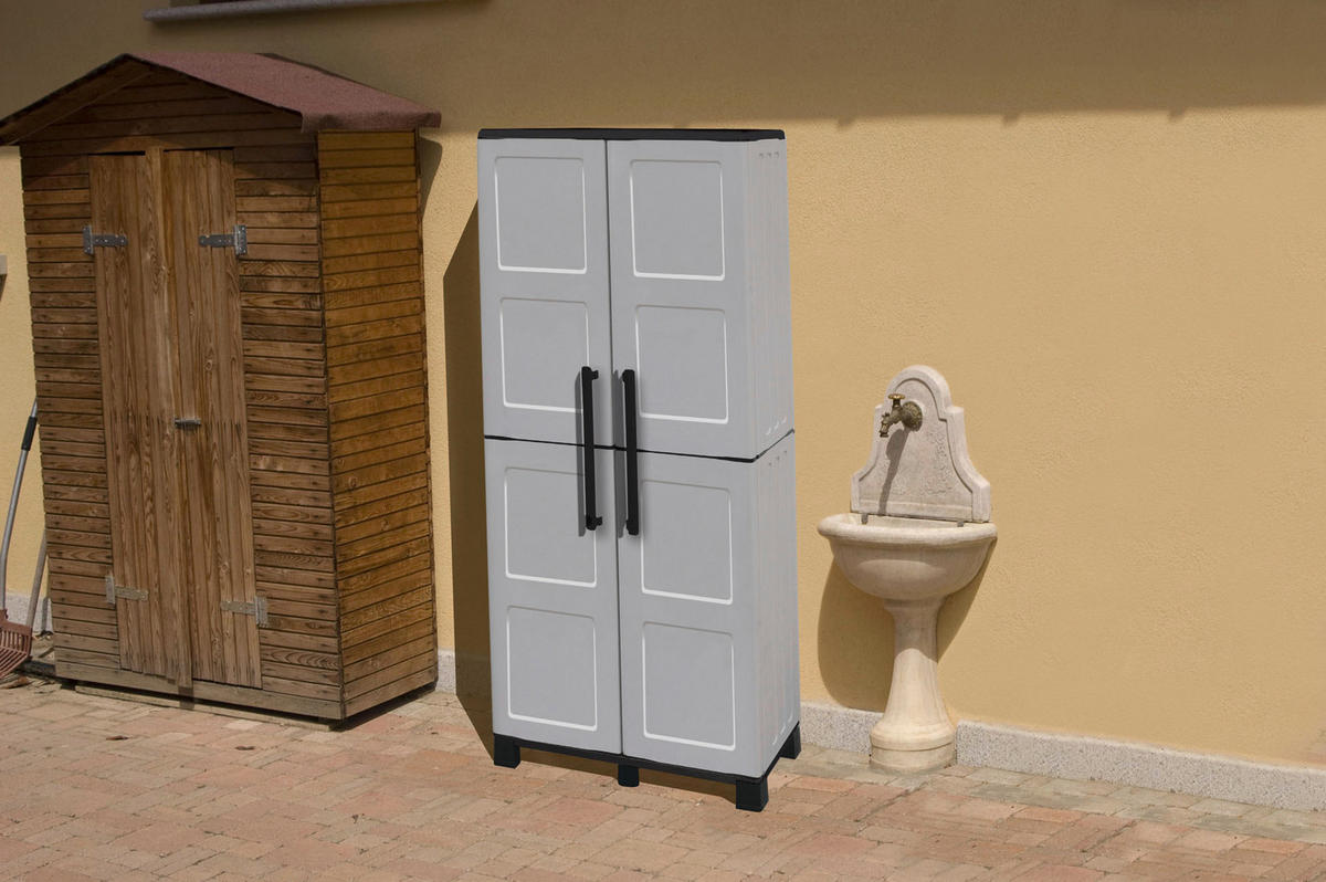 Linea Idea Kunststoffschrank Idea grau Kunststoff B/H/T: ca. 68x169x37 cm Idea - grau (68,00/169,00/37,00cm) - Linea Idea