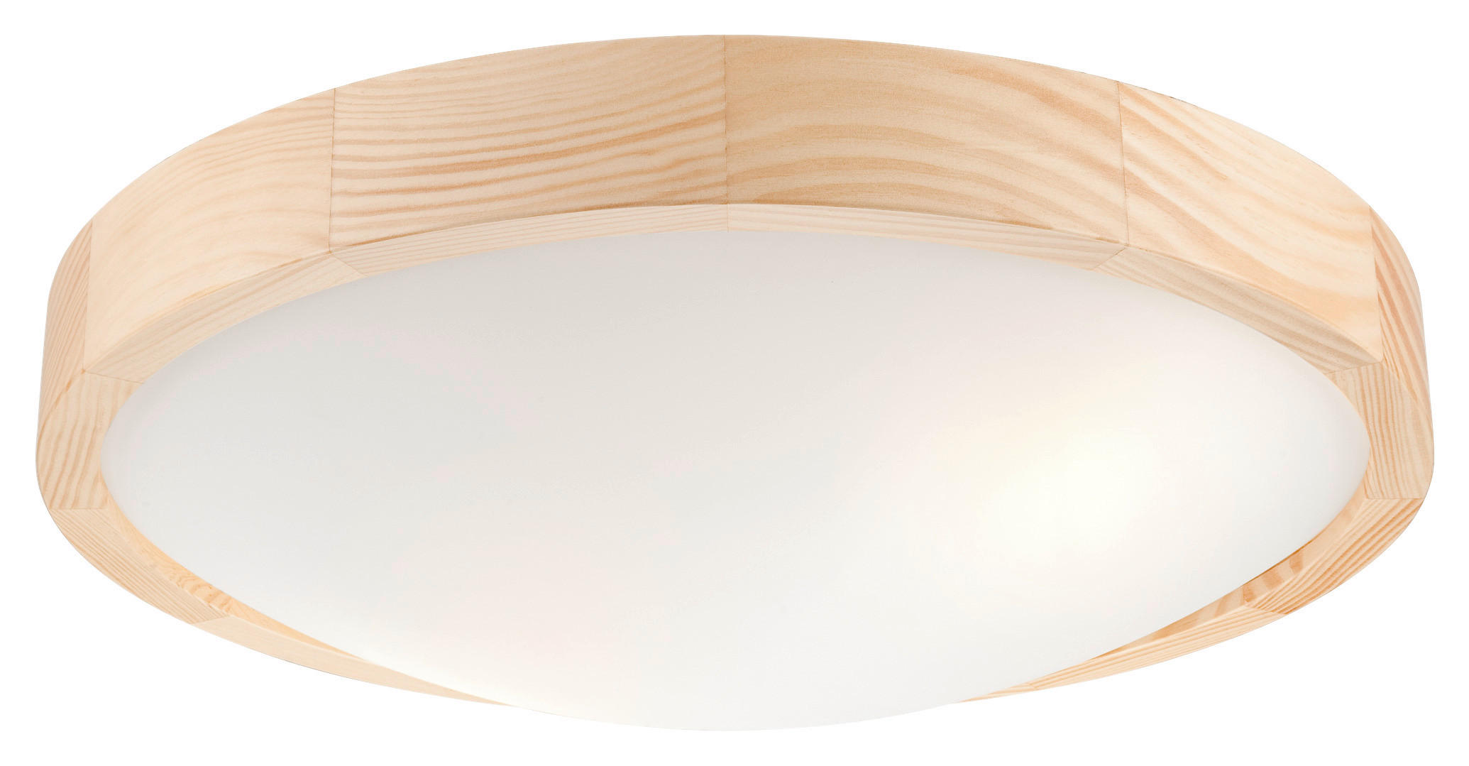 Lamkur Deckenleuchte ANELLO 41254 kiefer Glas Holz H/L: ca. 8x37 cm E27 2 Brennstellen Anello - kiefer (37,00cm) - Lamkur