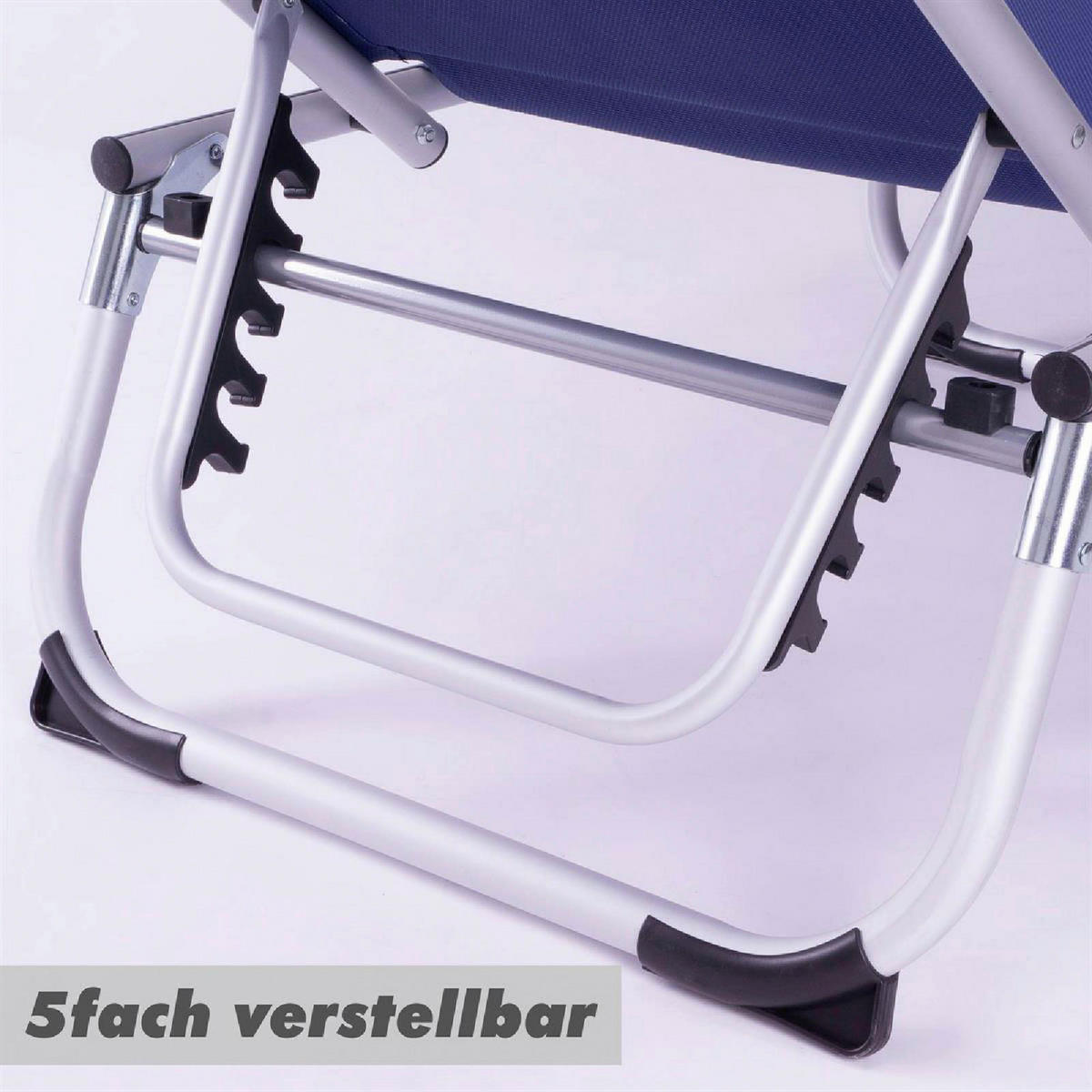 VCM Sonnenliege blau Aluminium B/H/L: ca. 57x30x187 cm Sonnenliege - blau (187,00/57,00/30,00cm) - VCM