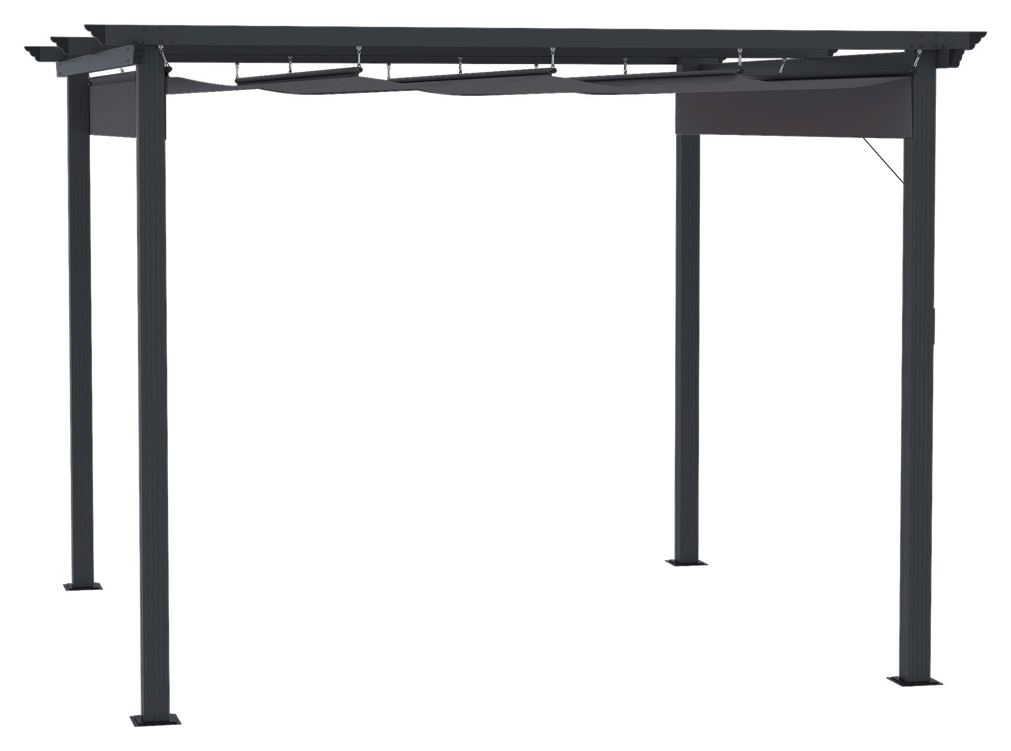 Outsunny Pergola grau Aluminium B/H/L: ca. 295x216x295 cm