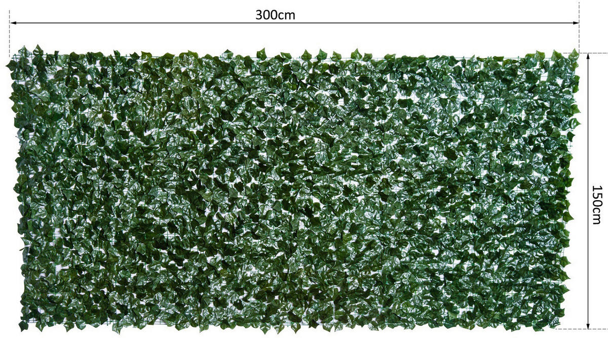 Outsunny Sichtschutzhecke dunkelgrün Stoff H/L: ca. 150x300 cm Sichtschutzhecke - dunkelgrün (300,00cm) - Outsunny