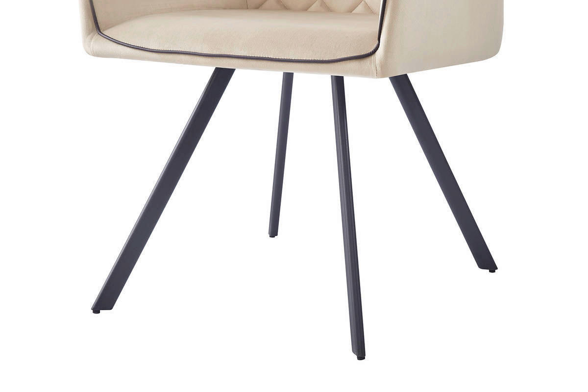Stuhl Amber 100 beige Microfaser B/H/T: ca. 58x85x64,5 cm Amber 100 - beige/schwarz (58,00/85,00/64,50cm) - 360 Living