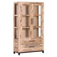 Vitrine Campesino sägerau Mango B/H/T: ca. 100x180x42 cm Campesino - sägerau (100,00/180,00/42,00cm)
