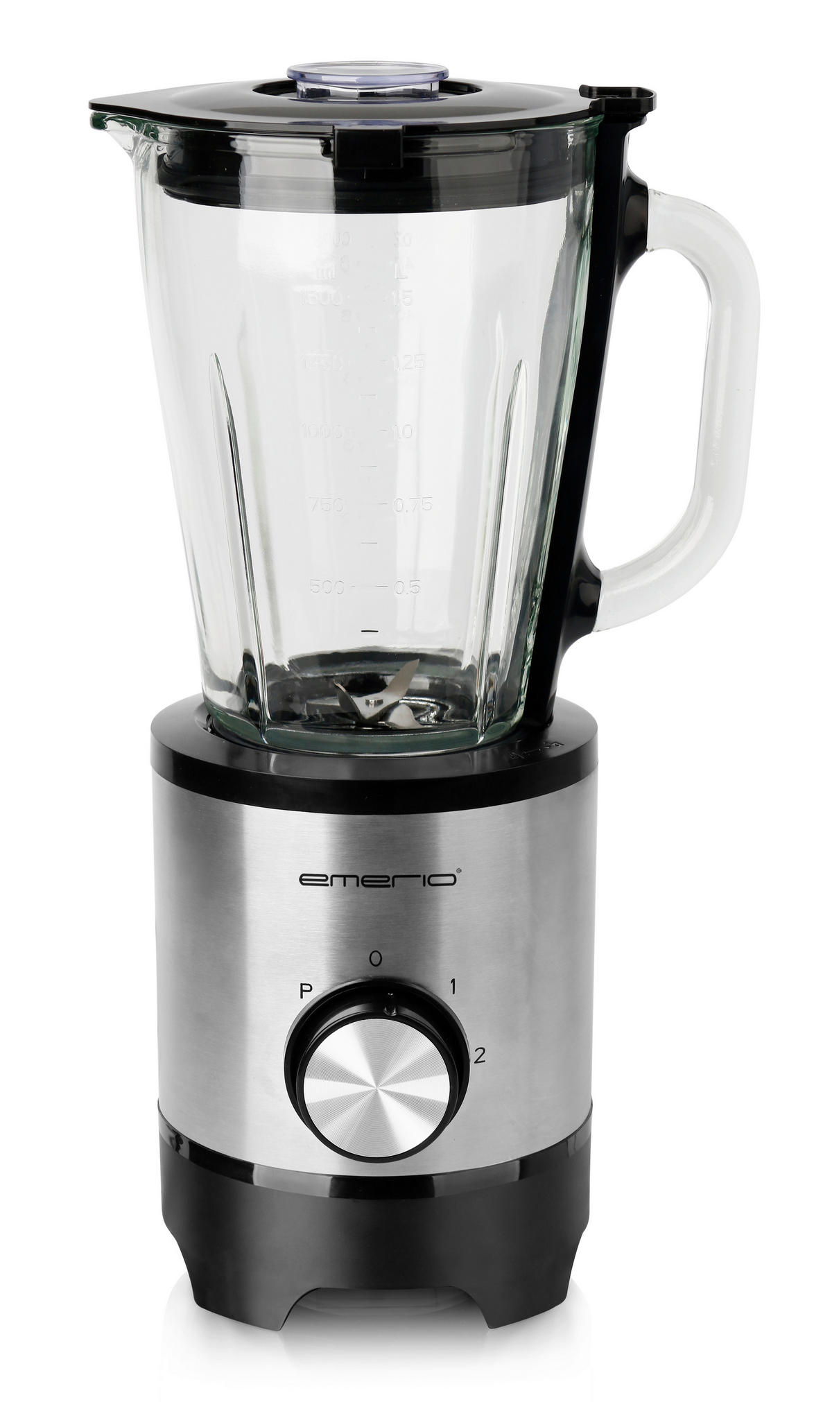 Emerio Standmixer BL-130988 silber transparent Edelstahl Glas B/H/T: ca. 18x37x22 cm Standmixer BL-130988 - transparent/silber (18,00/37,00/22,00cm) - Emerio