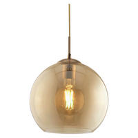 Searchlight Pendelleuchte messing Glas Stahl B/H/D: ca. 30x120x30 cm E27 1 Brennstellen Balls - messing (30,00/120,00cm) - Searchlight