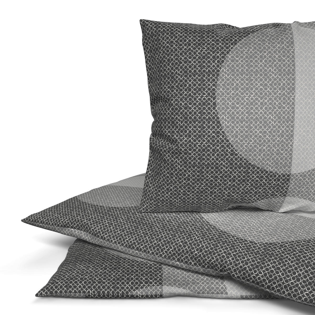 Baumwoll Bettwäsche Cotton touch Bettwäsche_Cotton-Touch Kreise - dunkelgrau (135,00/200,00cm) - Sensation