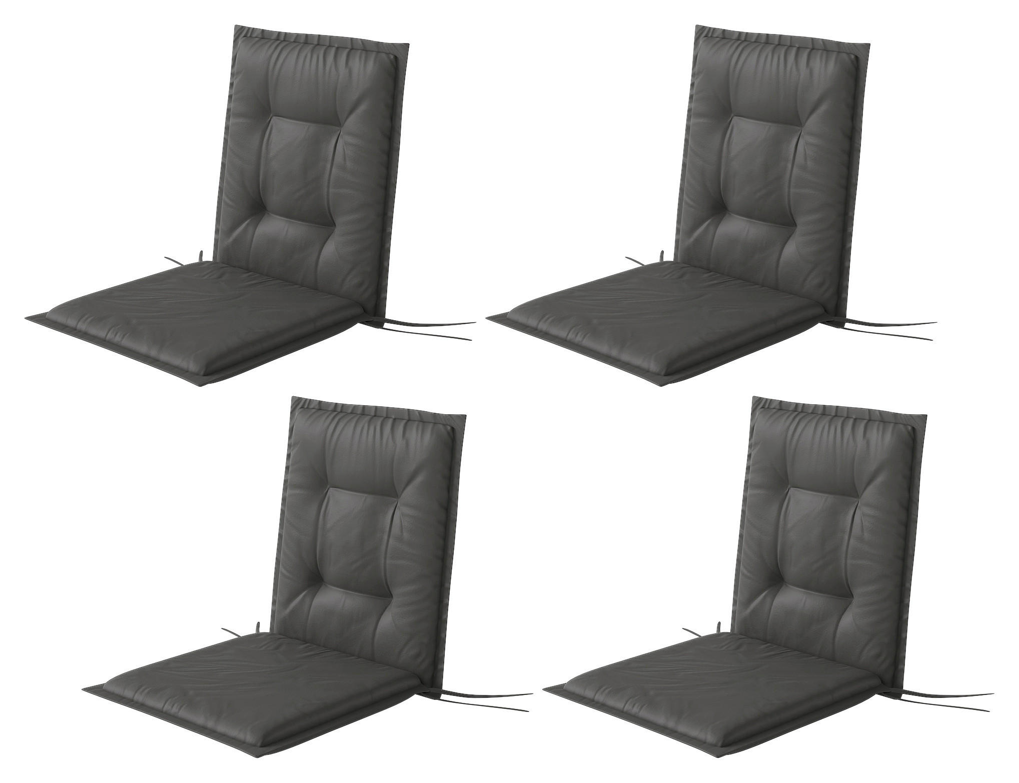 Outsunny Sitzkissen 4er Set dunkelgrau Polyester B/H/L: ca. 50x5x108 cm Sitzkissen 4er Set - dunkelgrau (108,00/50,00/5,00cm) - Outsunny
