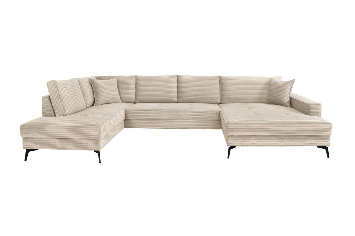 Wohnlandschaft Zero braun Microfaser B/H/T: ca. 362x86x195 cm Zero - braun/schwarz (362,00/86,00/195,00cm)