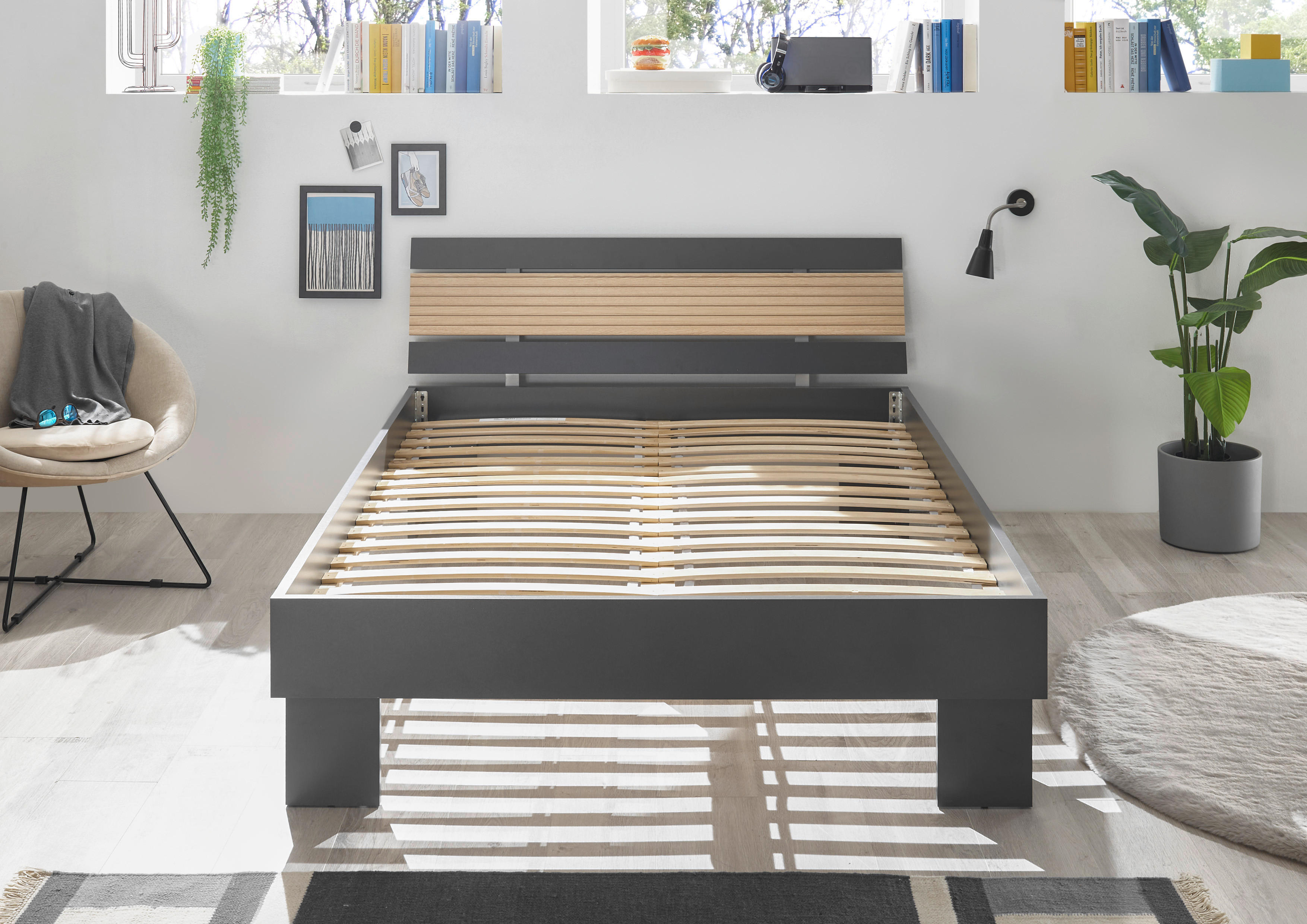 Thumbnail - Futonbett Jolka Graphit Liegefläche B/L: ca. 140x200 cm