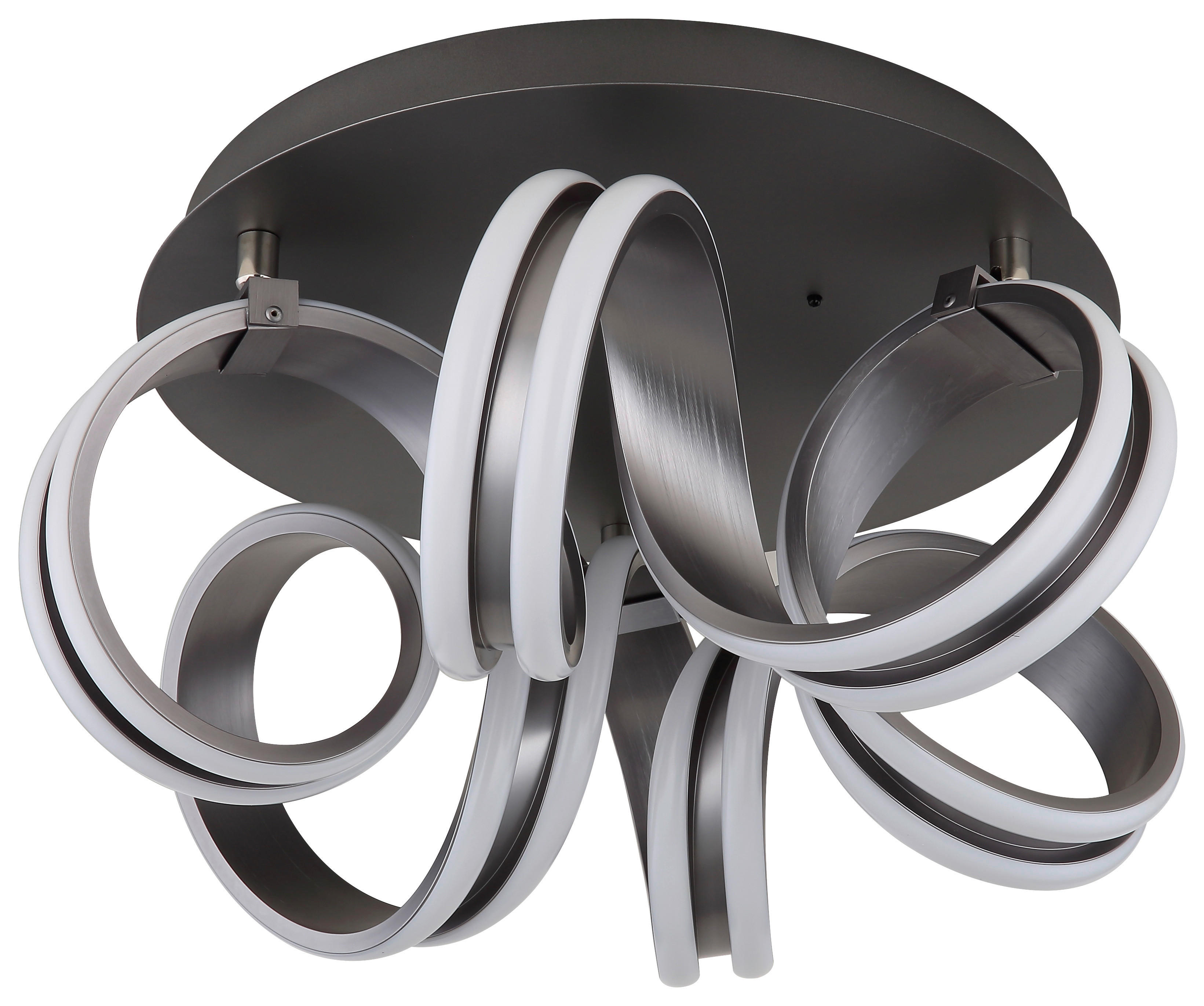 GLOBO Deckenleuchte dunkelgrau Opal Metall Aluminium H/D: ca. 25x46 cm 1 Brennstellen Kuni - Opal/dunkelgrau (46,00/25,00cm) - GLOBO