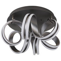 GLOBO Deckenleuchte dunkelgrau Opal Metall Aluminium H/D: ca. 25x46 cm 1 Brennstellen Kuni - Opal/dunkelgrau (46,00/25,00cm) - GLOBO