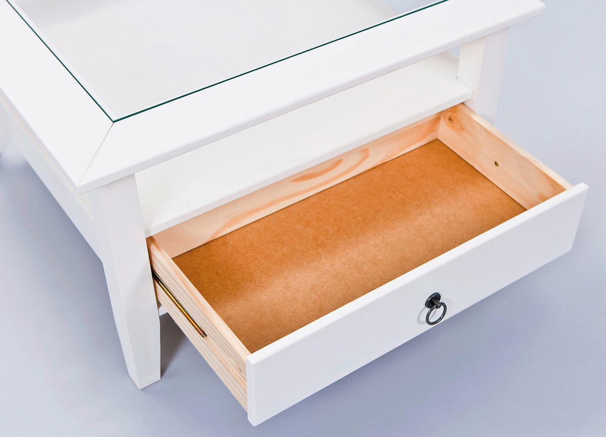 Inter Link Couchtisch Provence weiß Holz B/H/T: ca. 75x45x75 cm Provence - weiß (75,00/45,00/75,00cm) - Inter Link