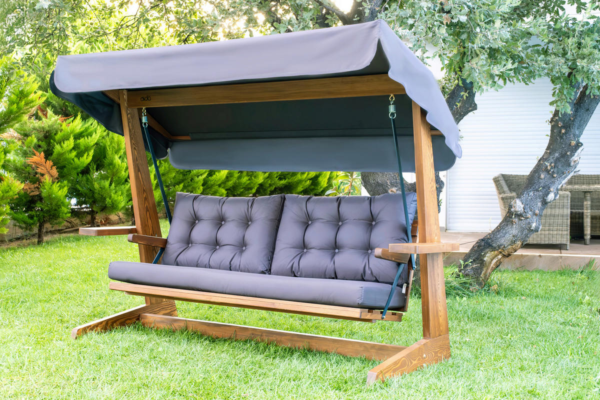 Westmann Hollywoodschaukel Viva anthrazit Holz B/H/L: ca. 237x175x115 cm Viva - anthrazit (115,00/237,00/175,00cm) - Westmann