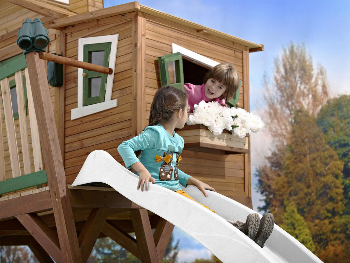 AXI Spielhaus Max braun B/H/L: ca. 432x288x193 cm Max - braun/weiß (193,00/432,00/288,00cm) - AXI