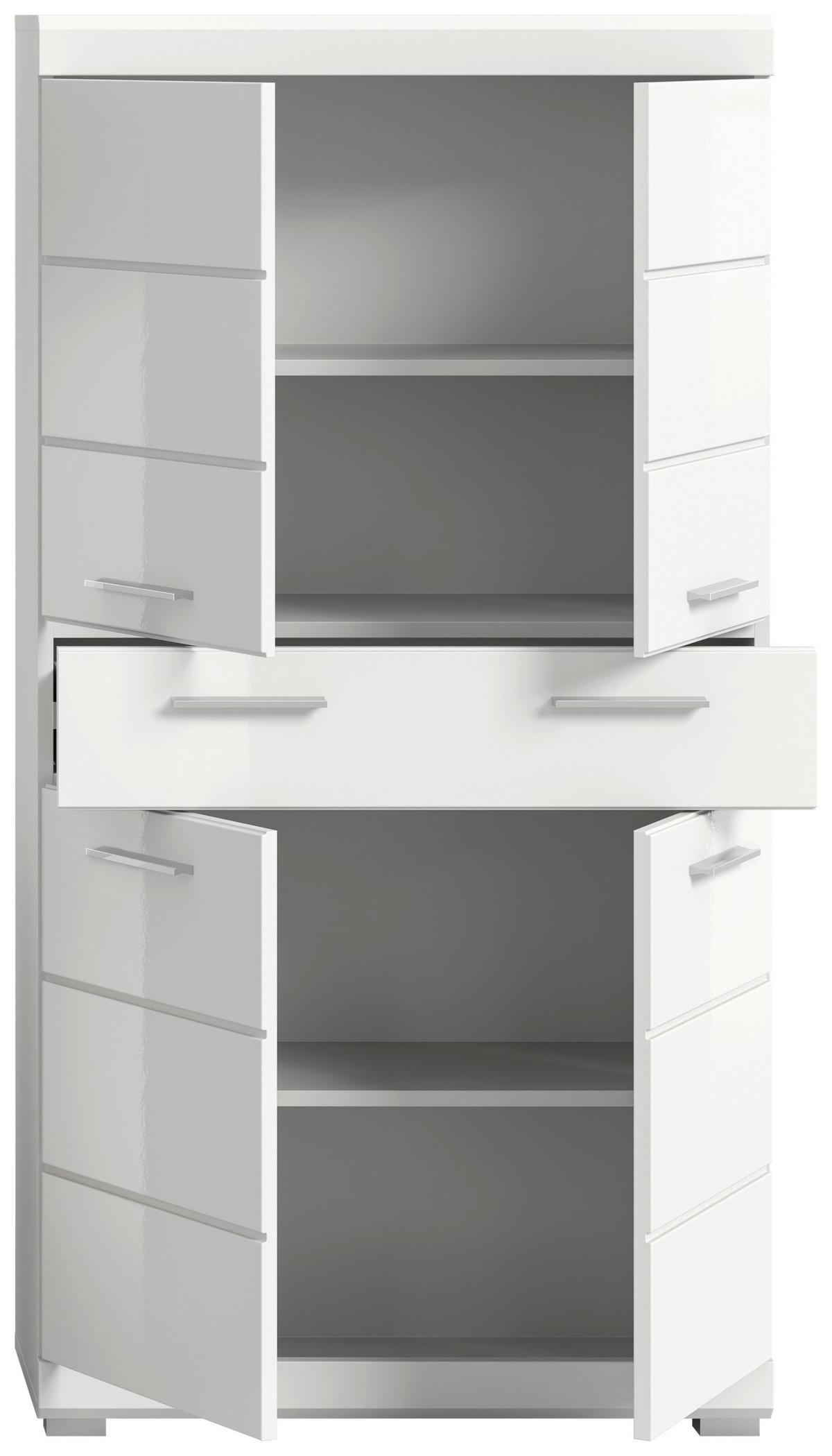 Badezimmer-Set Scout weiß weiß Hochglanz B/H/T: ca. 74x141x31 cm Scout - weiß (74,00/141,00/31,00cm) - xonox.home