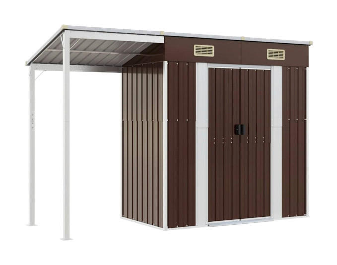 VidaXL Gartenhaus braun B/H/T: ca. 277x181x110,5 cm Gartenhaus - braun (277,00/181,00/110,50cm) - VidaXL