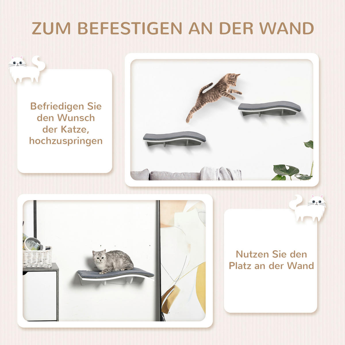 PawHut Katzenbett Katzenbett - (28,00/28,00/12,00cm) - PawHut