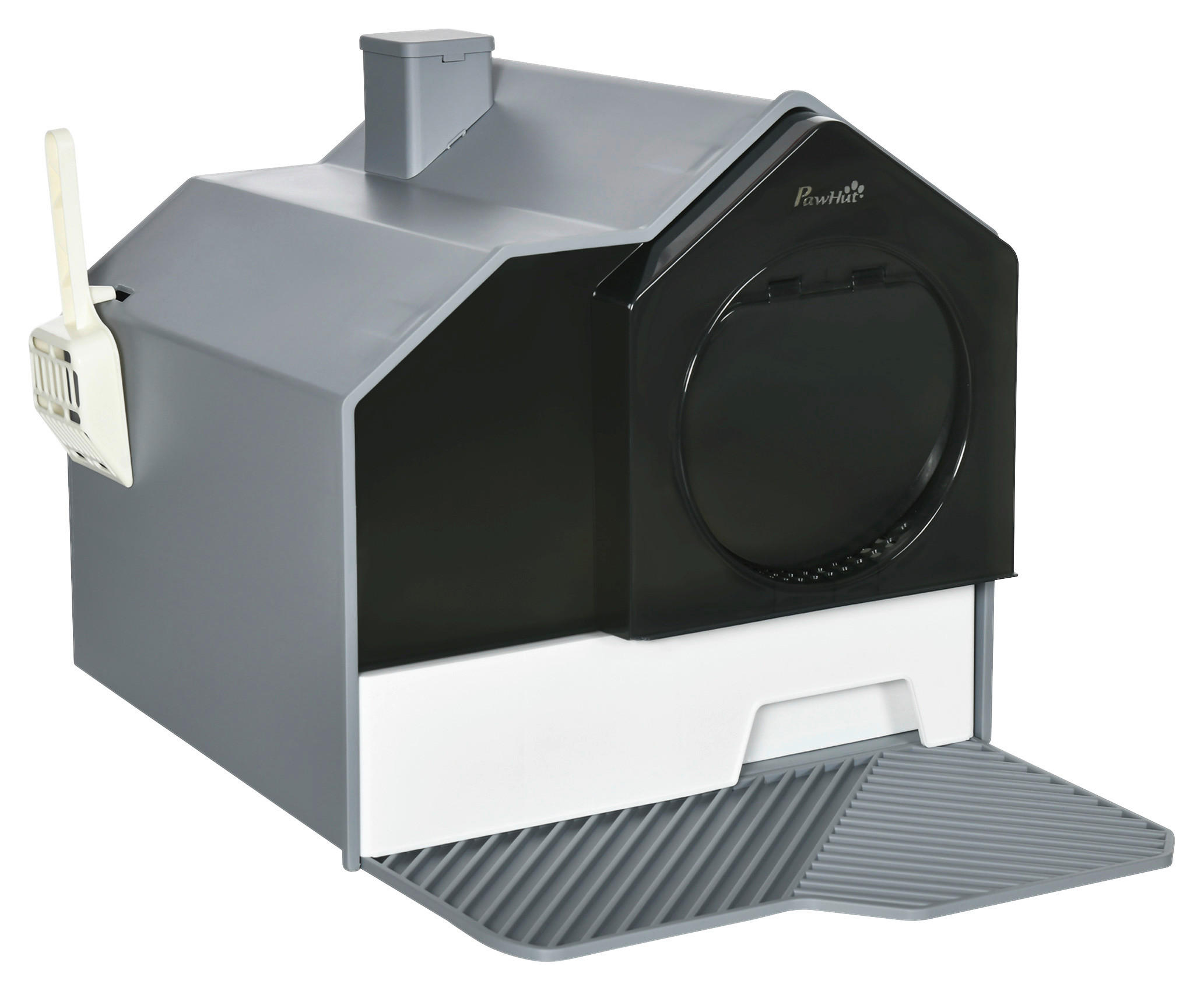 PawHut Katzen-Zubehör grau Polypropylen B/H/L: ca. 45x47x42 cm Katzentoilette - grau (42,00/45,00/47,00cm) - PawHut