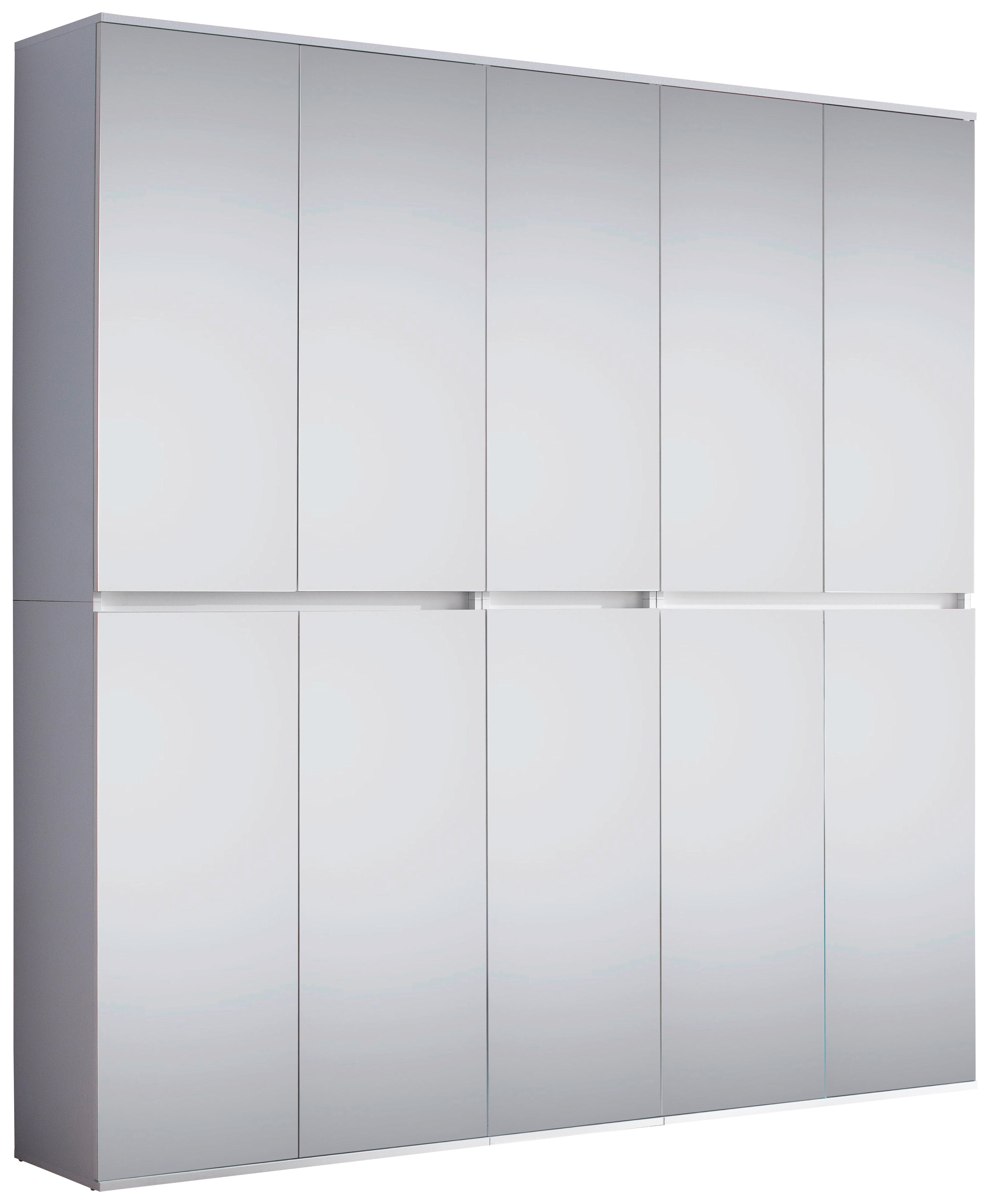 Garderobenschrank Mirror weiß B/H/T: ca. 185x191x34 cm Mirror - weiß (185,00/191,00/34,00cm) - Trendteam
