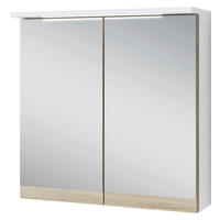 Spiegelschrank MARINO weiß matt Eiche Sonoma Nachbildung B/H/T: ca. 60x60x20 cm MARINO - Eiche/weiß (60,00/60,00/20,00cm) - byLIVING