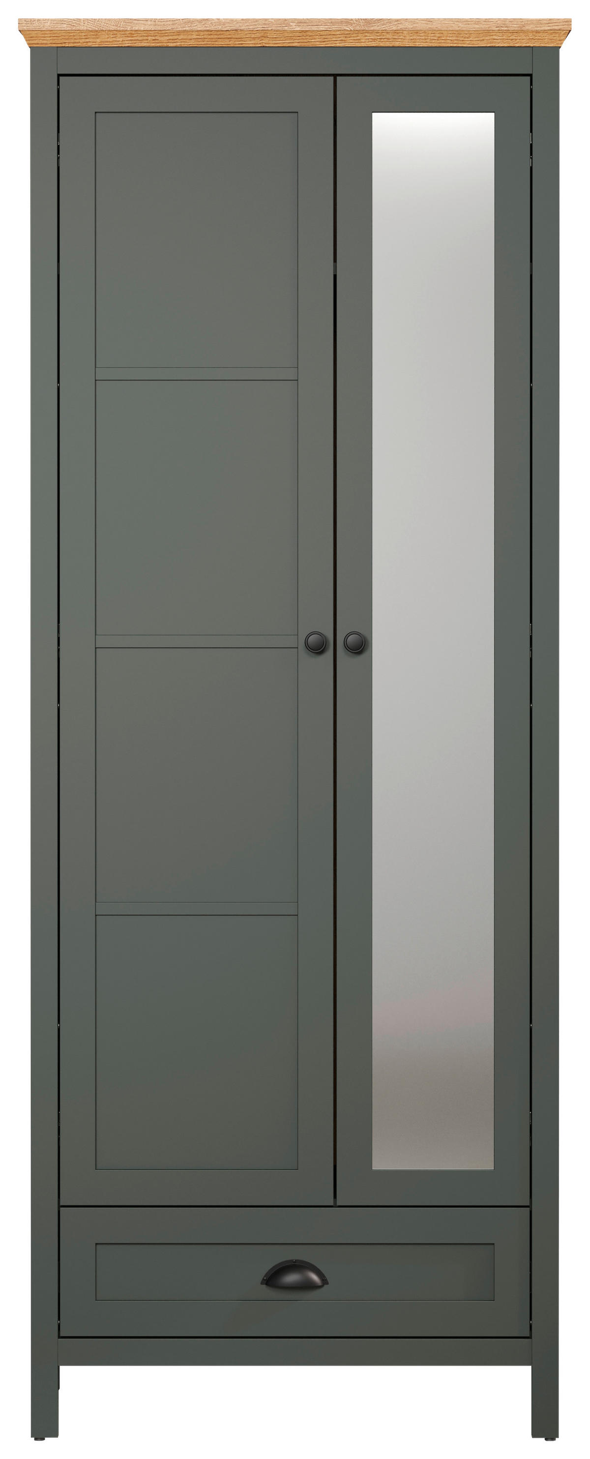 Garderobenschrank Stanton tannengrün Eiche Evoke Coast Nachbildung B/H/T: ca. 77x198x39 cm Stanton - Eiche/tannengrün (77,00/198,00/39,00cm)