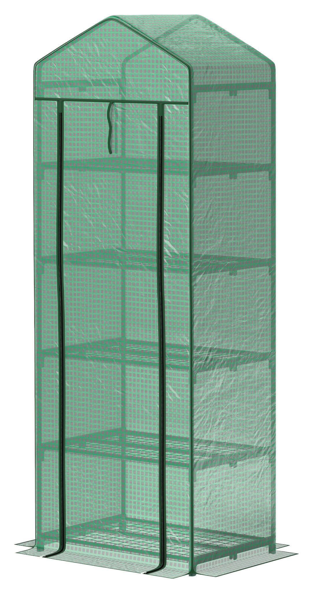 Outsunny Gartenabfallsack B/H/L: ca. 49x193x69 cm Gewächshaus - grün (69,00/49,00/193,00cm) - Outsunny