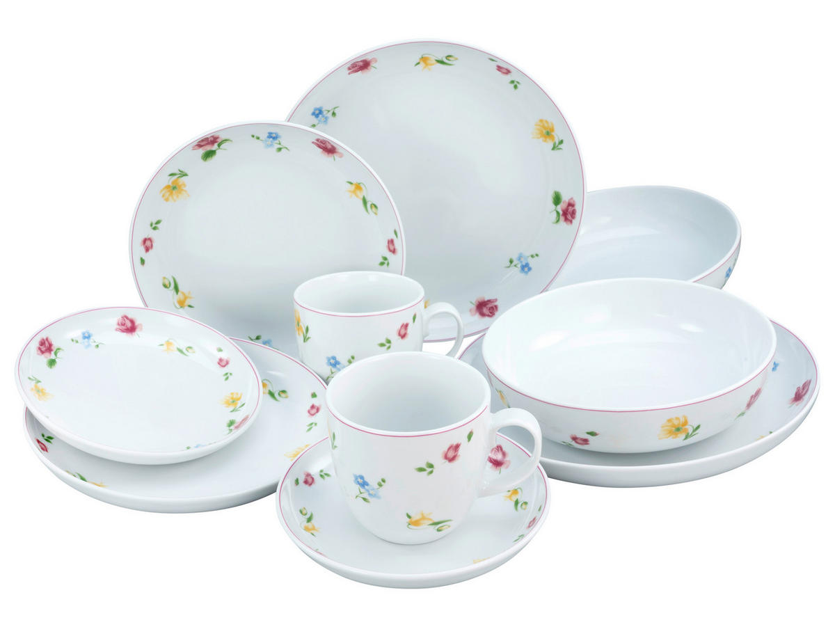 CreaTable Kombiservice Allround - SUMMERTIME bunt Porzellan 10 tlg. Allround - SUMMERTIME - weiß/bunt - CreaTable