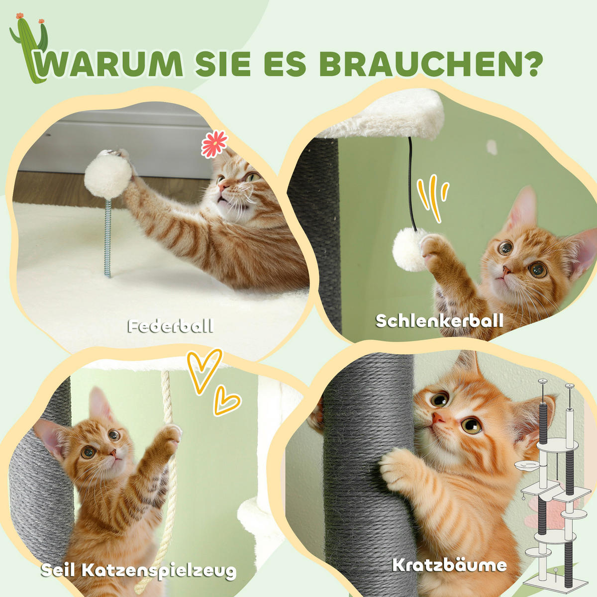 PawHut Kratzbaum weiß Polyester B/H/L: ca. 44x255x60 cm Kratzbaum - weiß (60,00/44,00/255,00cm) - PawHut