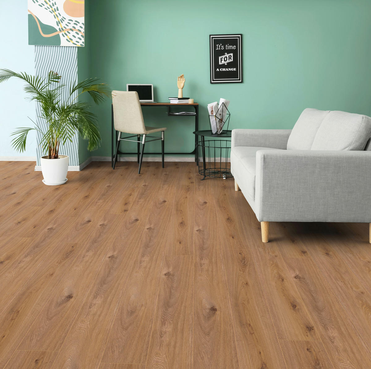 Kronotex Laminatboden Exquisit ca. 2,131 m² im Paket  B/L: ca. 19,3x138 cm pro Paket Exquisit ca. 2,131 m² im Paket - hellgrau (19,30/138,00cm) - Kronotex