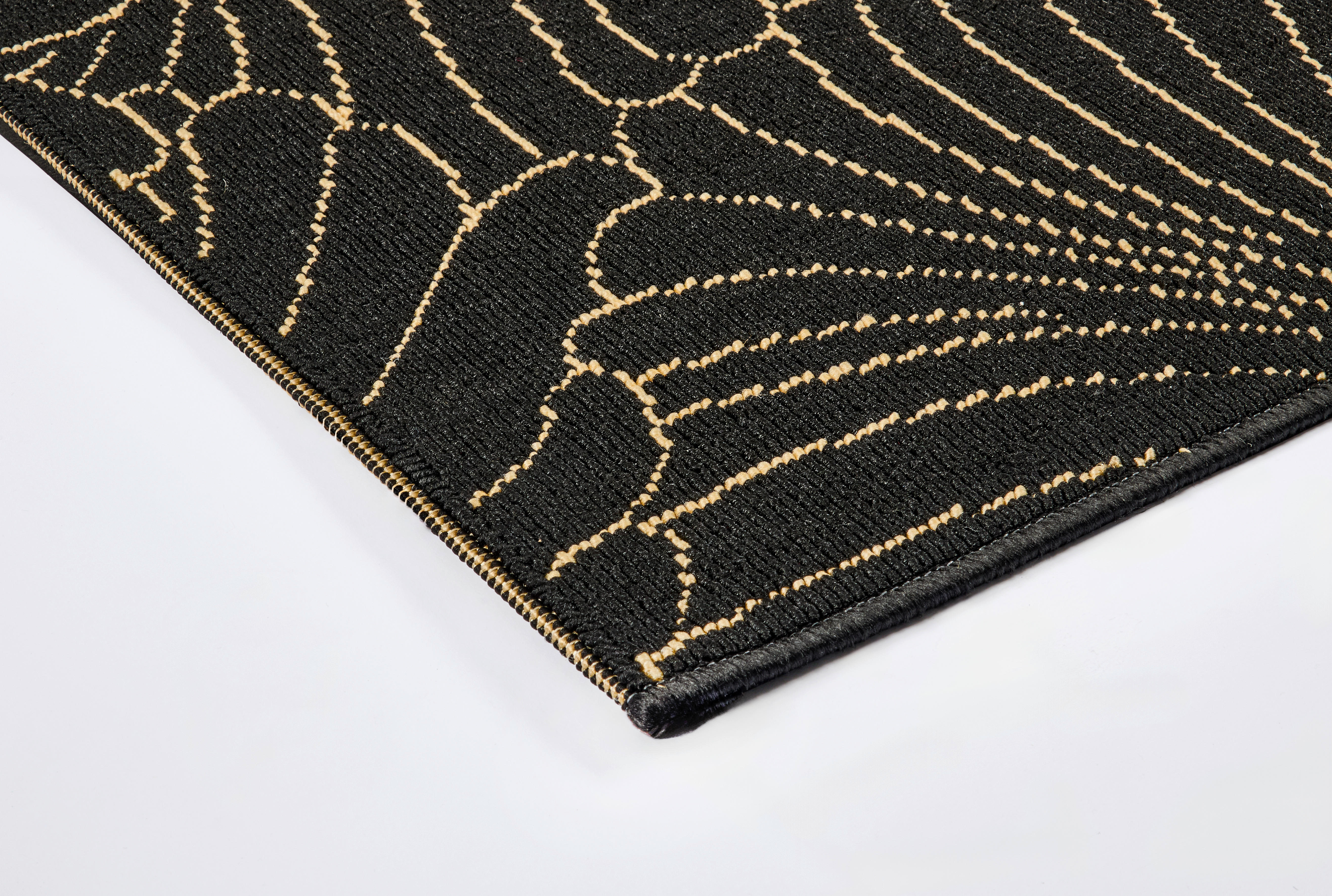 Webteppich Luxus schwarz B/L: ca. 120x170 cm Luxus - gold/schwarz (120,00/170,00cm)
