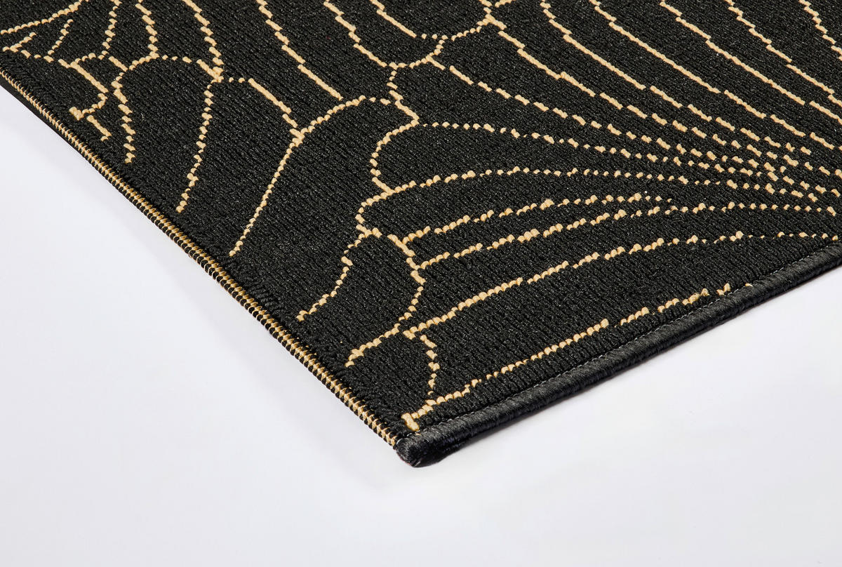Webteppich Luxus schwarz B/L: ca. 160x230 cm Luxus - gold/schwarz (160,00/230,00cm)