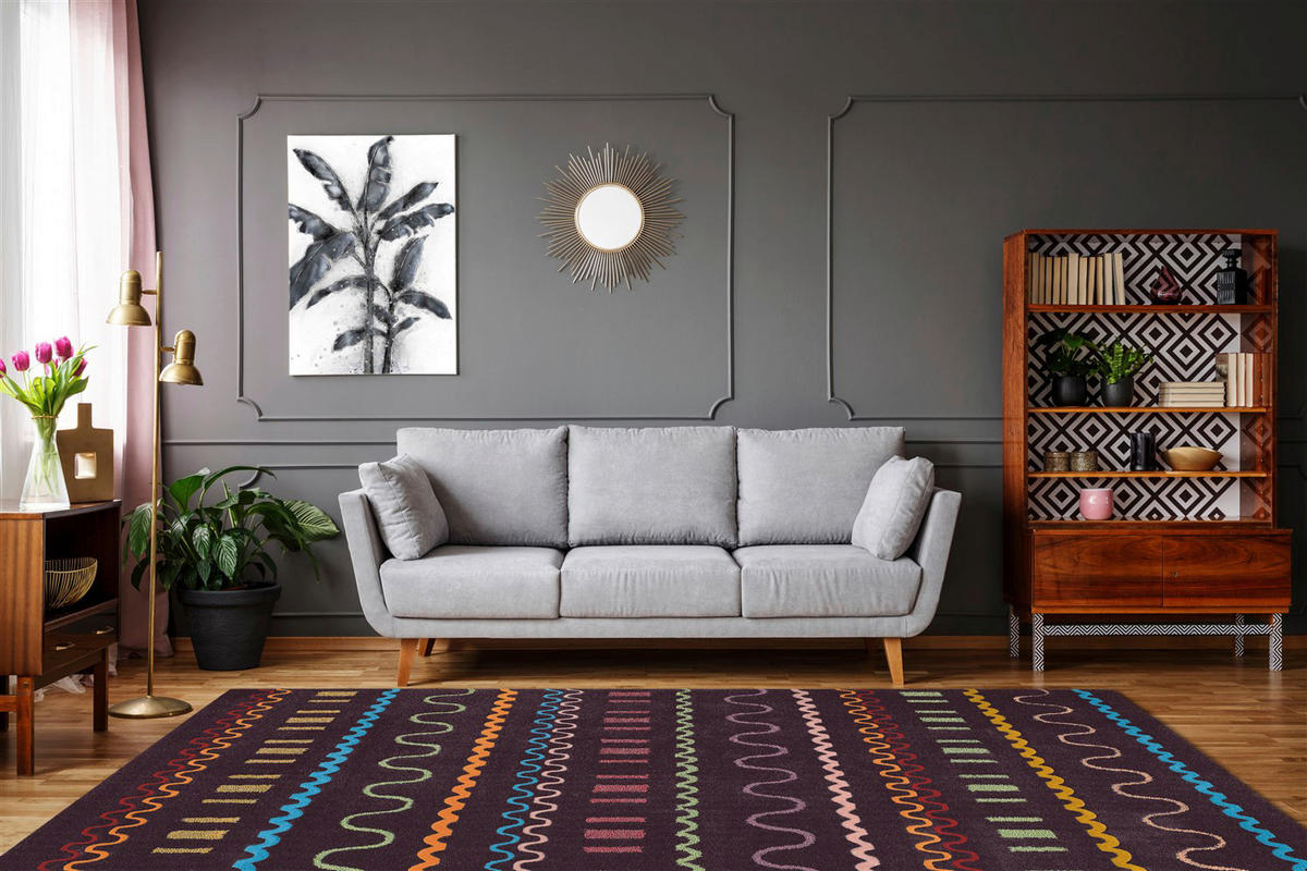 Arte Espina Kurzflorteppich Spirit 3085 violett B/L: ca. 140x200 cm Spirit 3085 - mehrfarbig/violett (140,00/200,00cm) - Arte Espina