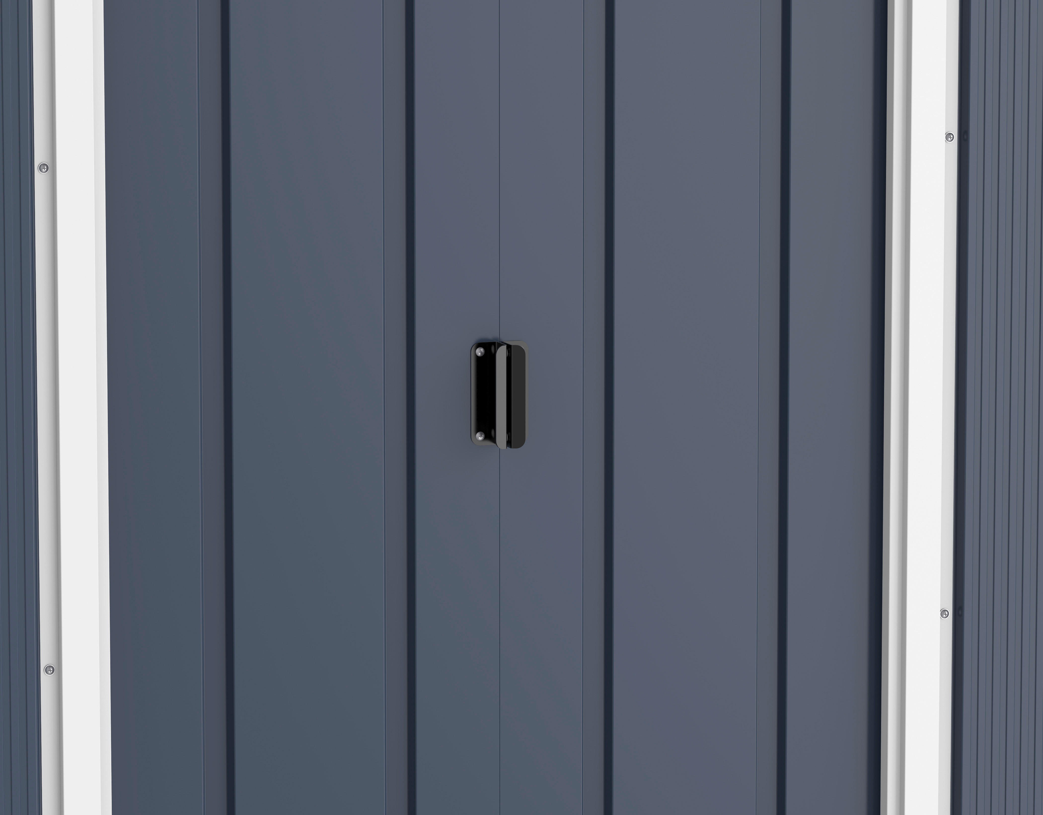 VCM Gerätehaus anthrazit Metall B/H/L: ca. 202x181x174 cm Gerätehaus mit Schiebetür - anthrazit (174,00/202,00/181,00cm) - VCM