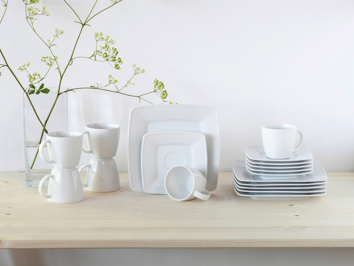 CreaTable Kaffeeservice Victoria weiß Porzellan 18 tlg. Victoria - weiß (0,00cm) - CreaTable