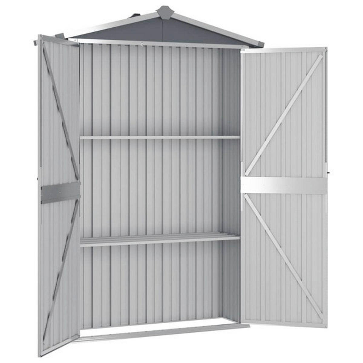 VidaXL Gerätehaus grau B/H: ca. 116x175 cm Gerätehaus - grau (116,00/175,00cm) - VidaXL